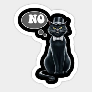 Black Cat says no Sticker